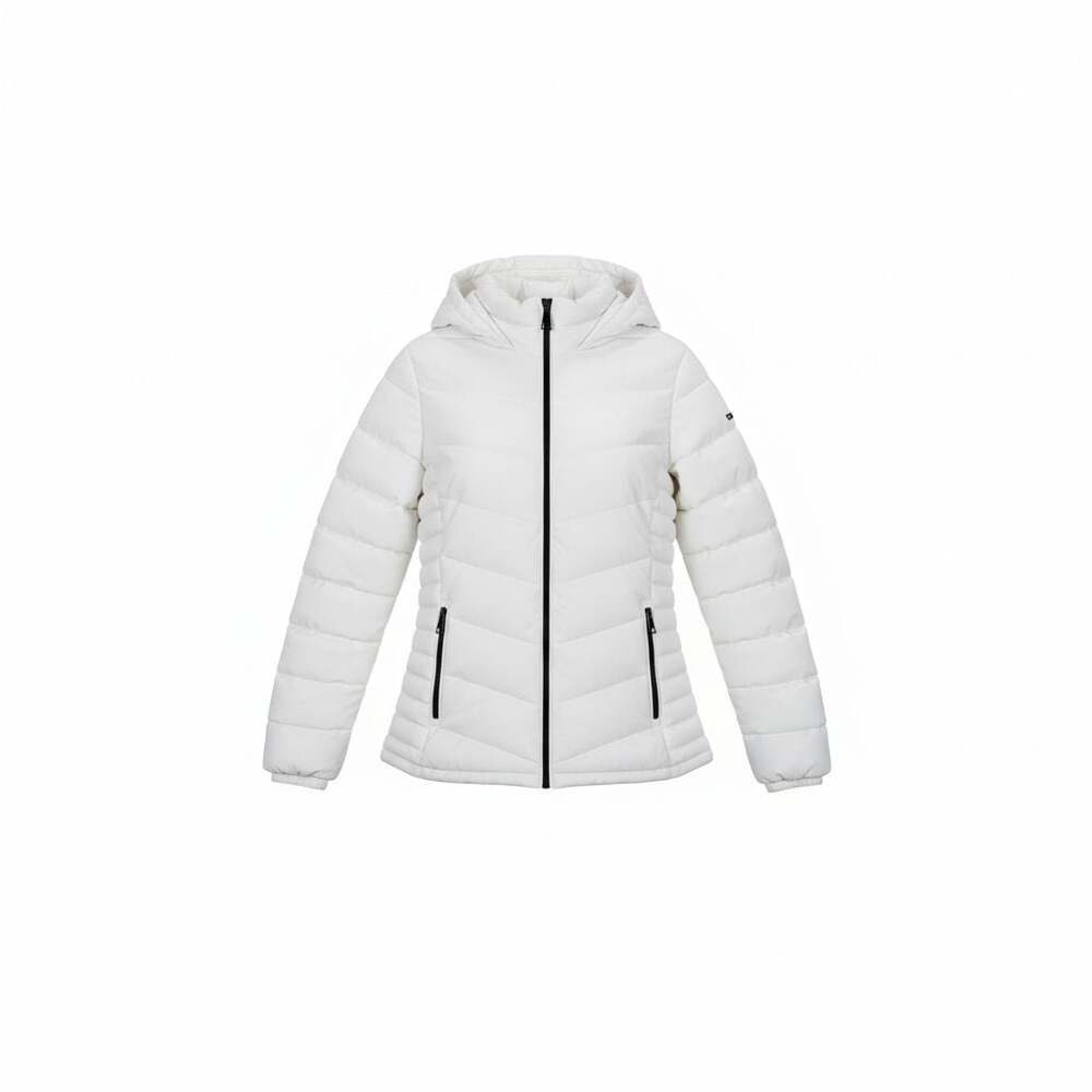 DKNY Women's Ivy White Lightweight Hooded Puffer Jacket